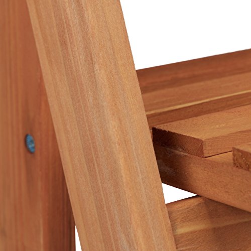 Relaxdays Blumentreppe aus Holz, Blumenständer für innen, 3-stufig, Leiterregal, Klappbar, HBT: ca. 107,5 x 41 x 25 cm, braun - 5