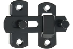 Sayayo Serratura Porta Chiavistello Piccolo Chiusura Della Porta Chiavistello per Porta in Legno, Acciaio Inossidabile Nero Opaco, EMS9003-B