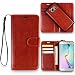 Samsung S6 Edge Cover, REALIKE™ {Imported} Premium Leather Flip plus Back (Two in One) Case for Samsung Galaxy S6 Edge (Royalty Series- Brown) RS.990.00