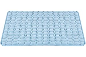 POPETPOP Almohadilla de Refrigeracion del Verano para Animal Doméstico Colchoneta Transpirable para Dormir Manta Frio para Perro y Gato (63x50cm, Azul)
