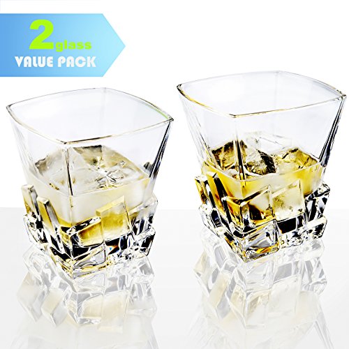 ackmond transparent Iceberg 2 Stück stabile Whiskey Glas Tumbler für Scotch, Bourbon