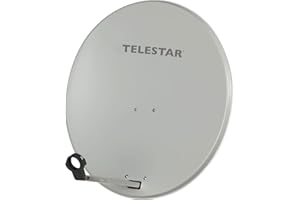 TELESTAR DIGIRAPID 80 S – Parabole Satellite (80 cm, Acier, Support LNB 40 mm) – Gris Clair