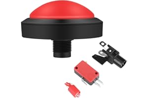 HEEPDD 100mm LED Druck knöpfe, Massive Button mit LED Convexity Console Ersatzknopf LED Game DIY Teile für 2 Spieler DIY Projekt(rot)