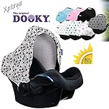  DOOKY HOODY Style UV+ Universal Verdeck für Maxi Cosi Cabrio/CabrioFix/Pebble/Citi, Römer und andere Babyschalen Gruppe 0+ als Sonnenschutz/Sonnenverdeck/RegenSchutz (Little Leopard)