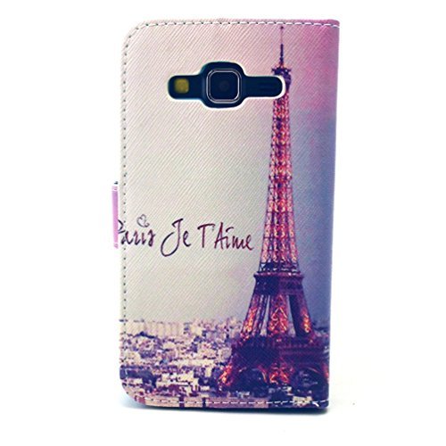 Samsung Galaxy Core Prime SM-G361 Funa de Cuero PU Leather Wallet Funda Carcasa flip cover para Samsung Galaxy Core Prime SM-G361F Funda Carcasa con Funci  n Soporte-Torres