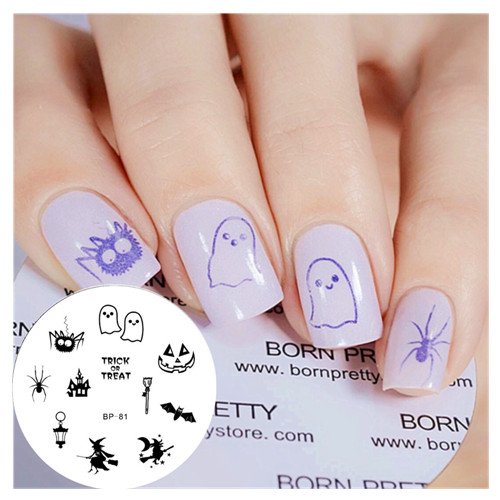 Halloween Witch Nail Art Stamp Template Image Plate BORN PRETTY BP81