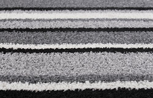 Andiamo 1100306 Teppich Plano, Läufer mit Streifen, 65 x 200 cm, schwarz / weiß - 2