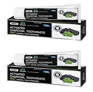 Jagat Devsutra Dr. Trusted Ayurvedic HERBAL Activated Charcoal Toothpaste for Teeth Whitening - 100% Natural Formula with Mint Flavour, No Fluoride & Artificial Colours - Pack of 2 (100g x 2)