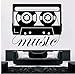 Produktbild wmyzfs Musik Stil Wandtattoo Musik Kassette Wandaufkleber Tonbandgerät Design Wandbild Music Player Aufkleber Für Wohnkultur 57x49 cm