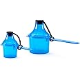 The Scoopie Supplement Container, Scoop, and Funnel System for Pre and Post Workout Powders, No BPA Spill Proof Dispenser for Gym and Travel Use, 2 Pack Blue