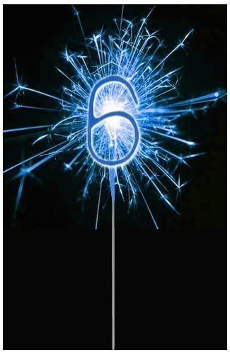 Blue Number Sparkler - Number 6