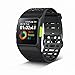 Produktbild GPS Smart Watch, P1 Herzfrequenz Monitor mit multi-sports Modus Farbe Touchscreen Nachricht Benachrichtigungen Wasserdicht IP67 Activity Tracker für Android und IOS. (schwarz)