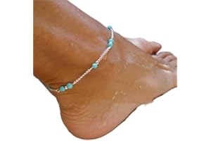 Clataly Turchese Braccialetti Della Cavigliera Multistrato Butterfly Cavigliere Shell Pearl Cavigliera Accessori Estivi Beach Foot Gioielli per le Donne Ragazze