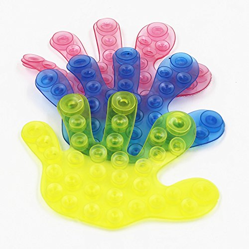 dealglad® 3 PVC Kunststoff, starkes Magic doppelseitig Vakuum Saugnapf Sucker (zufällige Farbe), plastik, Palm, 13 x 10cm(Palm) / 12 x 7cm(Feet)