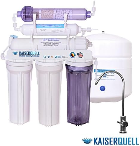 Kaiser Spring Premium Reverse Osmosis System from German Manufacturers 6 Stage Reverse Osmosis Water Filter System Water Filter Home Drinking Water Filter Mineralise Kalkfrei Veredeltes Drinking Water from the Line with Light Installation...