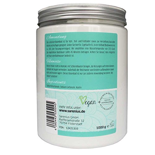 Basenbad von LaSolium – 1000 g – Basischer Badezusatz mit weißer Mineralerde. Dermatologisch getestet – Badesalz für basische Lebensweise – Basenpulver mit hochwertiger Tonerde aus Frankreich. - 2