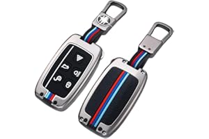 Kelay Zinc Alloy Range R-over Key Fob Cover For Land Rover Discovery Sport Freelander Evoque Jaguar XF XJ XJL F-Pace Key Cover, Evoque Car Key Cover, Jaguar Key Case Cover - 5 Button Matte Color