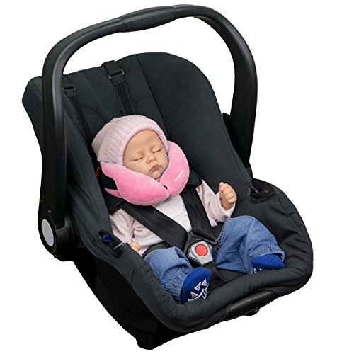 SANDINI SleepFix® Baby – Baby Schlafkissen/ Nackenkissen mit Stützfunktion – VIELE FARBEN – Baby Erstausstattung: Kindersitz-Zubehör für Auto/ Fahrrad/ Reise – Verhindert das Abkippen/ Nach vorne fallen des Kopfes im Schlaf – Designed in Germany/ Made in EU - 2