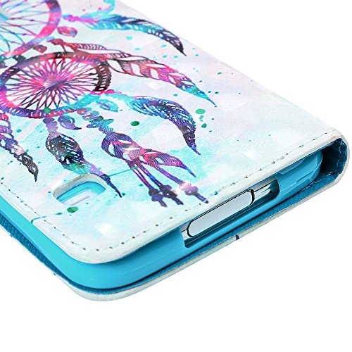 Badalink Case für Samsung Galaxy S5 9600 I9600 PU Leder (TPU innere Schicht) Tasche Flipcase Gemalt Schutzhülle mit Kreditkarteninhaber Kippständer Magnet-Schloss Handyhülle Dual-Traumfänger - 7