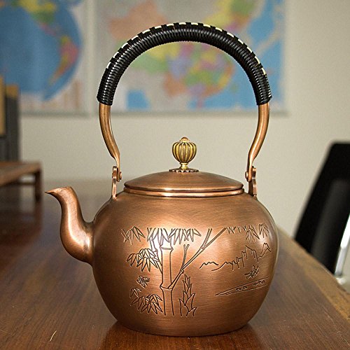 examen SQL pot en cuivre pourpre théière sculpté peint à la main café 1500ml . C