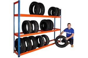 BiGDUG Heavy Duty Tyre Racking Garage Storage 1980h mm 600kg Capacity (1980h x 2440w x 455d mm)