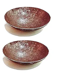Iron Deepak for Shani Dev Puja Iron Diya Chaya dan Katora -2 Piece -Small.Henna Bowl for Henna Mixing in Pure Iron