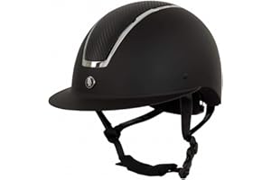 BR Omega Riding Helmet Microfibre Glitter (55-57, Black/Chrome)
