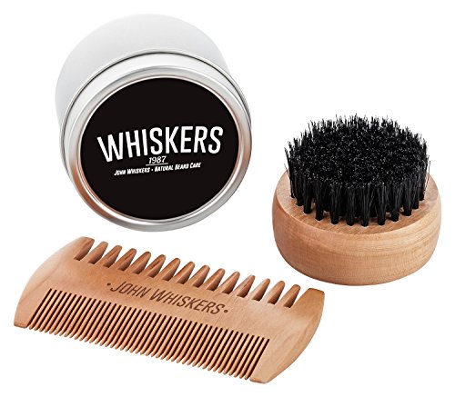 John Whiskers Bartbürste mit reinen Wildschweinborsten und edler Aufbewahrungsbox inkl. antistatischem Duo-Kamm – Bartpflege-Set – perfekt zum Auftragen von Bartwachs und Bartöl - 2
