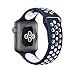 Produktbild Für Apple Uhr-Sport-Uhr-Band-Reihe 1 Reihe 2 weiches Silikon-Armband-Bügel-Armband Wiedereinbau-Uhrenarmband mit Schnellspanner für Apple iWatch (Blau+Weiß, 38mm)
