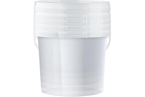 POSH Wiadro z pokrywką 5 l – przezroczyste, tworzywo sztuczne, nadaje się do kontaktu z żywnością, szczelne, bezzapachowe, wytrzymałe, stabilne, hermetyczne, wiadro z uchwytem (5, 5 l)
