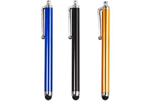 VEKTENXI Lot de 3 stylets universels pour écran tactile de téléphone portable et tablette 9.0 Stylet universel pour écran tactile de smartphone Noir Bleu Rose Pratique et utile