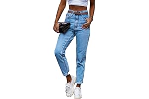 Onsoyours Donna Jeans Dritti Larghi Pantaloni Vita Alta Taglie Forti Pantaloni Stretti Caviglia Jeans Elasticizzati Larghi Donna Skinny Jeans Denim