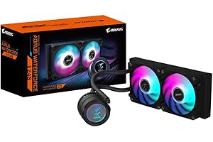 GIGABYTE AORUS WATERFORCE II 240 AIO Liquid CPU Cooler- 2x120mm ARGB Fans, slide-in interlocking mechanism, DAISY-CHAIN, Intel LGA 1851 and AMD AM5 Compatible