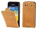 Produktbild Original Akira Handmade PREMIUM Echtleder Flip Case für Samsung Galaxy S Advance GT-i9070 Braun