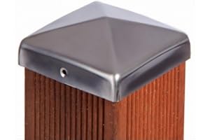 PROFISHOP-BREMEN Pfostenkappe VA Zaunkappe Zierkappe Schutzkappe aus Edelstahl für Holzpfosten Pyramide inkl. Edelstahl-Schrauben (91x91 mm (für Pfosten 9x9 cm))
