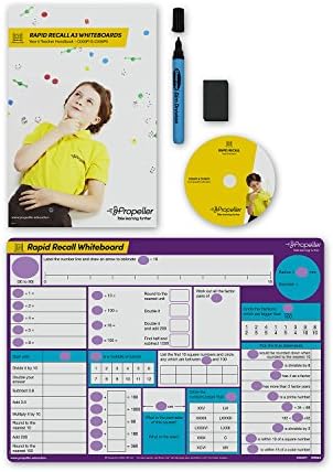 Propeller Education C006P1 Whiteboards Year 6 Kit – A3 Size, Double-Sided Boards for Drywipe and Whiteboard Pens (One Set)