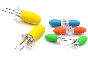 WEISI 4 pares Tenedores de maíz Mazorcas de Maíz Soporte de maíz para barbacoa, para cocina al aire libre Multifuncional Camping Barbacoa Tenedore