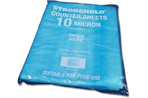 BAG MARKET LIMITED Bag Market | Stronghold - 14" x 18" Large High Density (HD) Natural Clear Film Butcher/Counter Sheets - 10mu - Food Wrap (6000 Sheets / 6 Packs)
