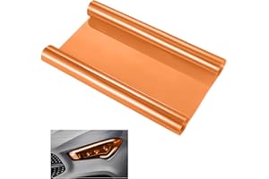 HIKPACKER Scheinwerfer Folie Orange, 30 X 120Cm PVC Folie Hitzebeständig Für Lampen, Selbstklebend Scheinwerfer Tönungsfolie, Scheinwerferfolie, Tönungsfolie Scheinwerfer, Rückleuchten Folie