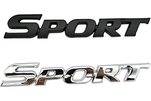 GOBFAR Emblema Adhesivo Sport 3D, 2 Piezas Etiqueta Engomada para Coche, Insignia Metal de Defensa Trasera, Pegatina para Fender