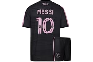 KINGDO Miami Trikot Set Messi Auswartz - 2023-2024 - Kinder und Erwachsene - Jungen - Herren - Fußball Trikot - Fussball Geschenke - Sport t Shirt - Sportbekleidung