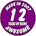Price comparison product image 12th Birthday Badge - Made in 2007-12 Years of Being Awesome Badges
