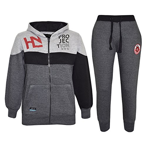A2Z 4 Kids® Kids Tracksuit Boys HNL Projection 01 - Charcoal & Black - 13 Years
