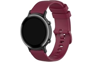 HAPPYTOP Silikon-Ersatzarmband für Huawei GT2 (42 mm) Smartwatch, Bandbreite 20 mm, weinrot, Standard,