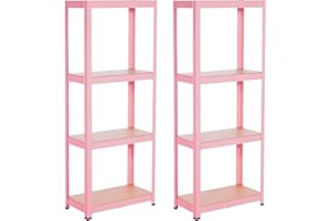 ORION91 Pack 2 Estanterías Metálicas con 4 Baldas Ajustables 148x60x30cm 240Kg O91