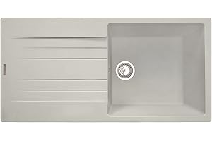 Reginox Hampton Kitchen Sink Sinks Inset Single Bowl Drainer Granite Waste Cream