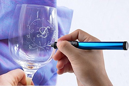 Elektrische Gravur Gravierstift Carve Werkzeug für DIY Schmuck Schmuck Metall Glas – (Cordless Precision Engraver mit Diamond Tip Bit) -Blue - 6