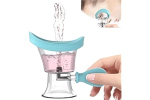 CANIPHA Augenwaschbecher Augenwaschbad Kit - Manuelle Silikon-Augenmuschel für effektive Augenreinigung transparent mit Aufbewahrungsbehälter, Luftdruck Augenreinigungsbecher (blue)