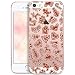 Produktbild OOH!COLOR Handyhülle kompatibel mit iPhone 5 iPhone SE iPone 5s Hülle Silikon Blumen Motiv transparent dünn Schutzhülle durchsichtig Case Kirschblüten (EINWEG)