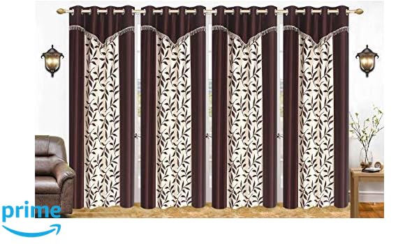 Buy Home Way Printed Designer Door Curtain 7 Feet Pack Of 4 Online